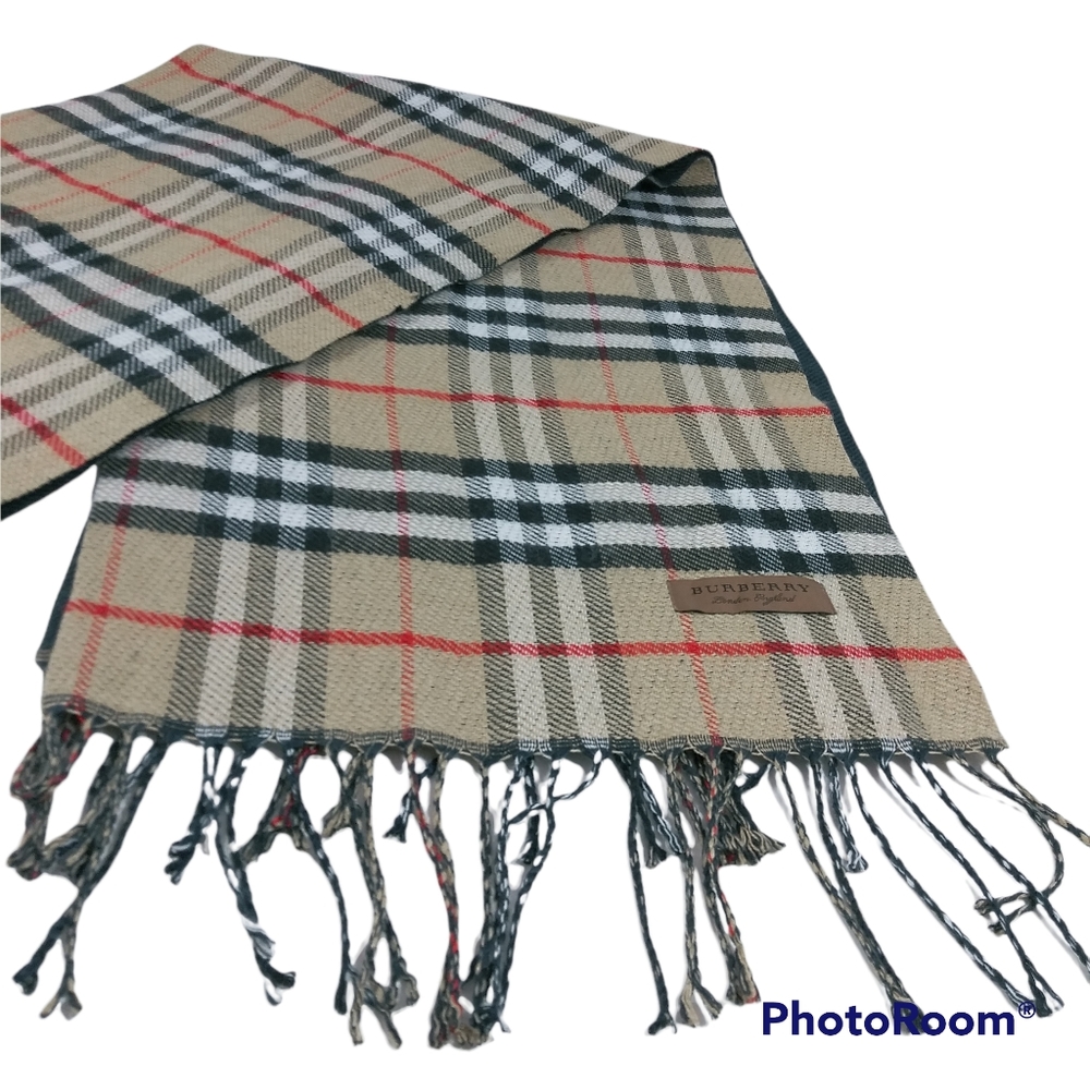 Burberry Fringe Bold Check Wide Scarf - Picture 3 of 8